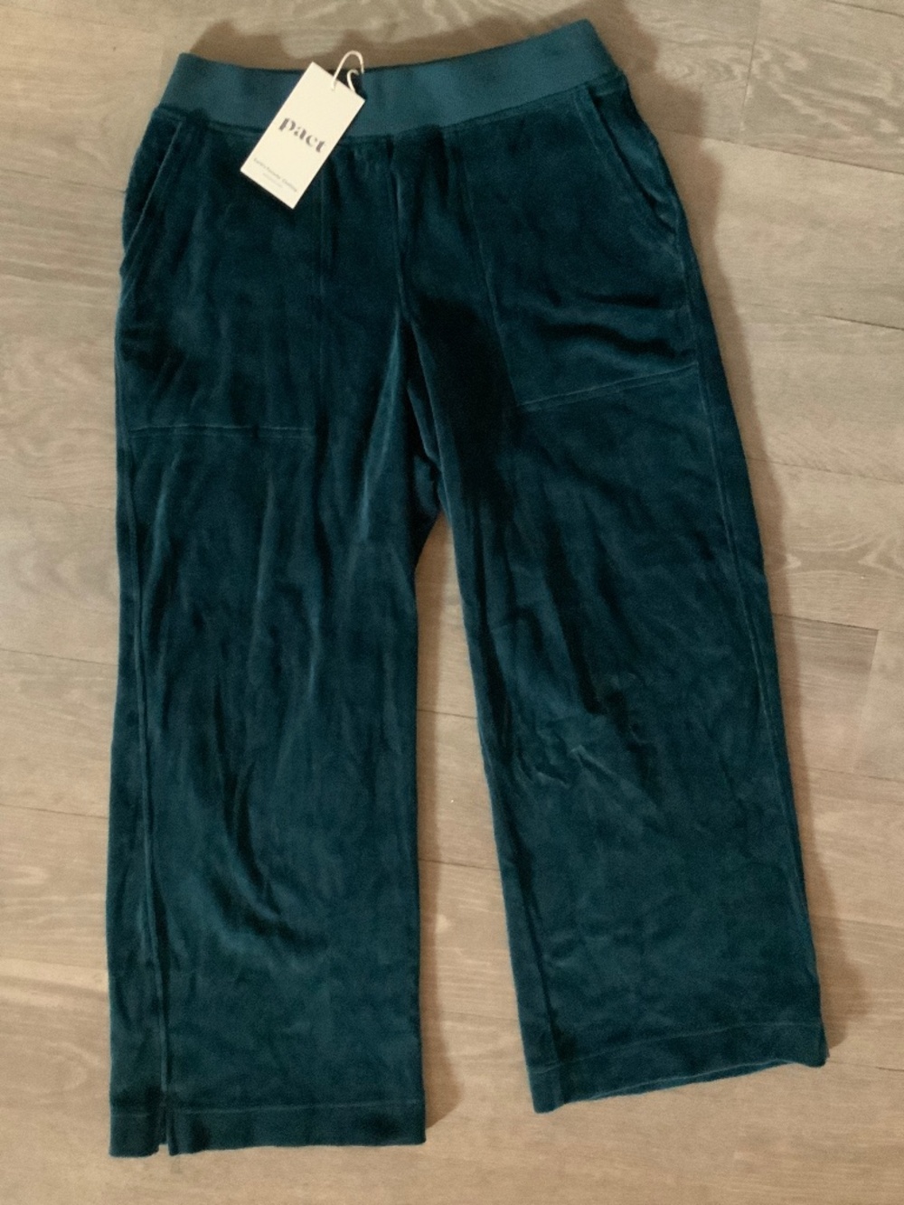Pact Organic Velour Wide Leg Pants Celestial Small S